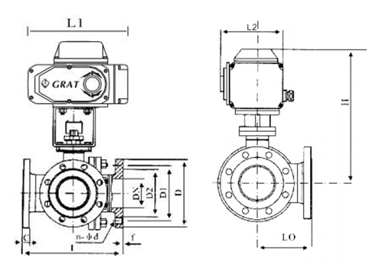 Electric Actuator Flange Stainless Steel 3 Way Motorized Ball Valve
