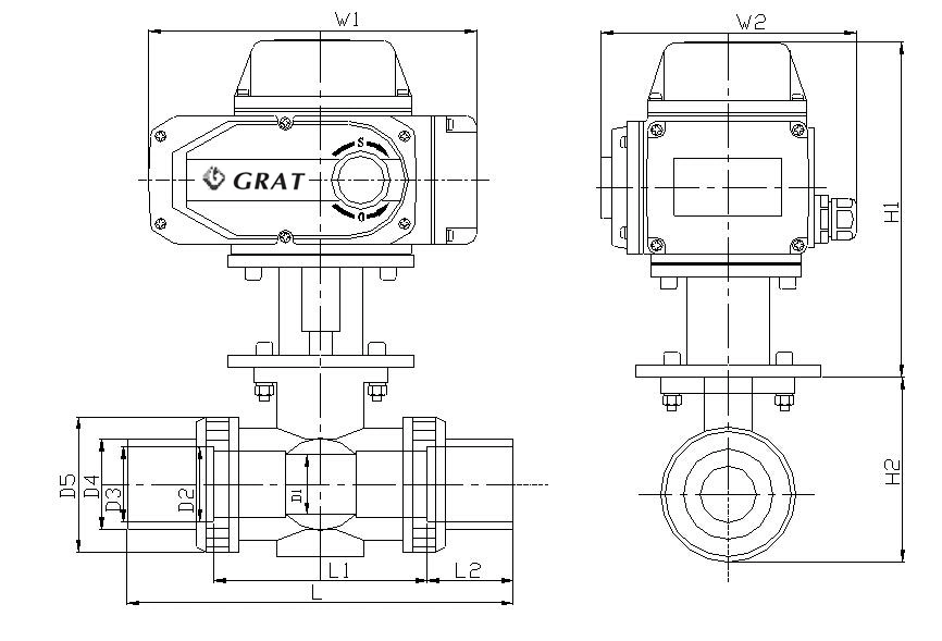 Double Union Thread Connection Chemical Resistant PVC 2 Way Electric Ball Valve with Actuator