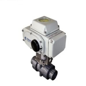 DN50 UPVC 전기 볼 밸브 AC220V 전기 모터 작동 밸브